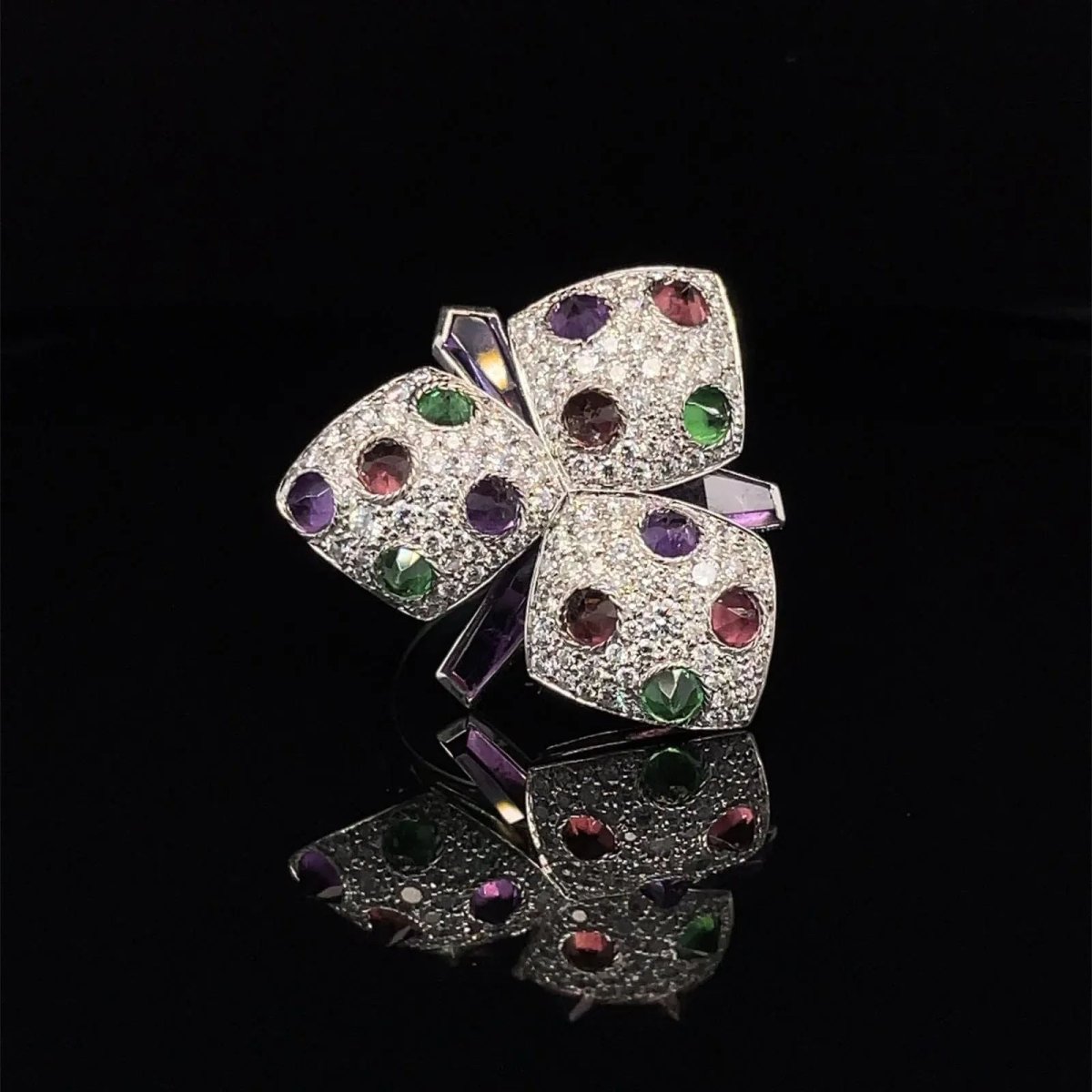 Cartier Diamond and Multi - Gem Caresse d'Orchidées Ring - Castafiore