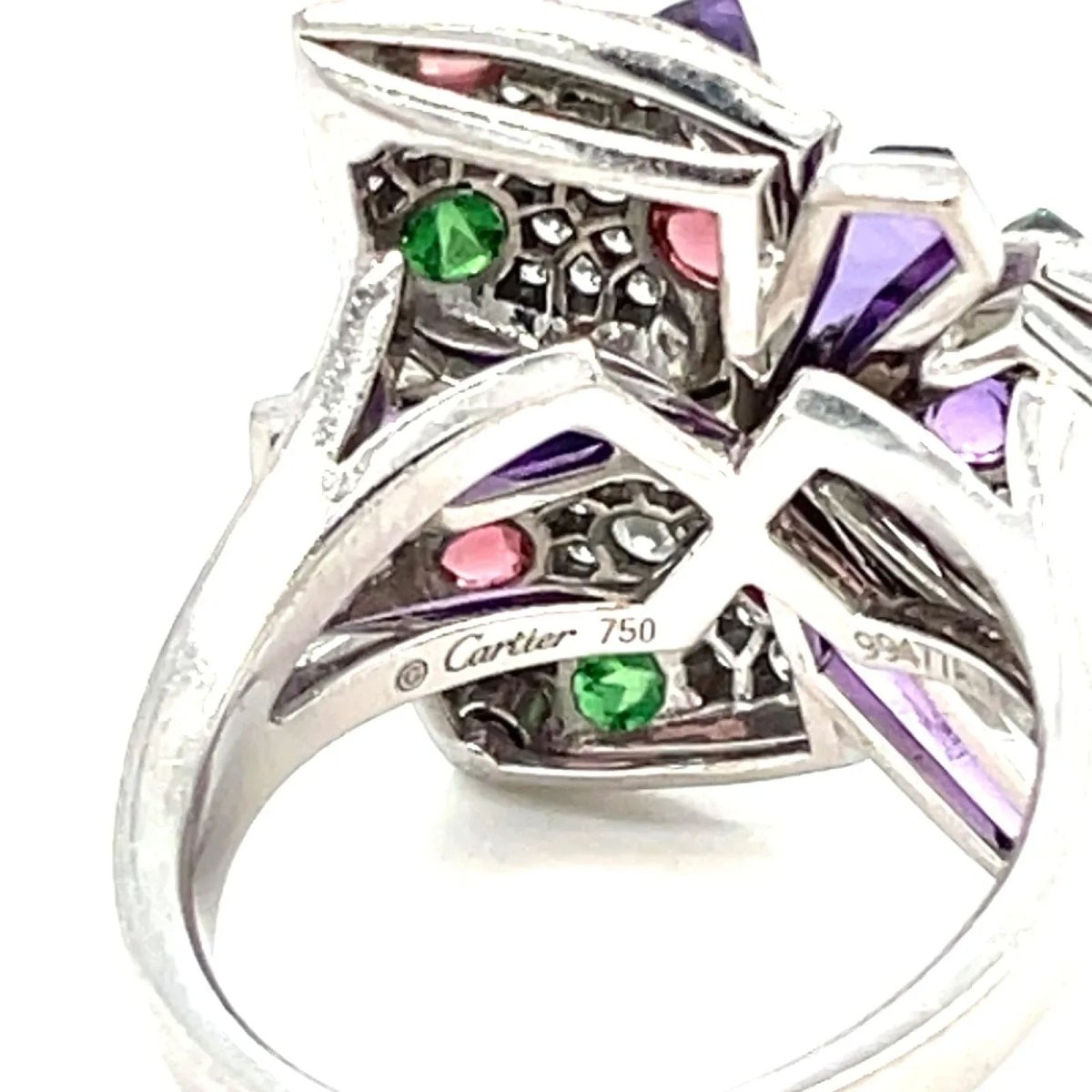 Cartier Diamond and Multi - Gem Caresse d'Orchidées Ring - Castafiore