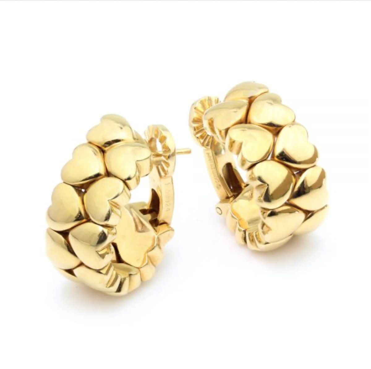 Cartier Double Coeurs Gold Hoop Earrings - Castafiore