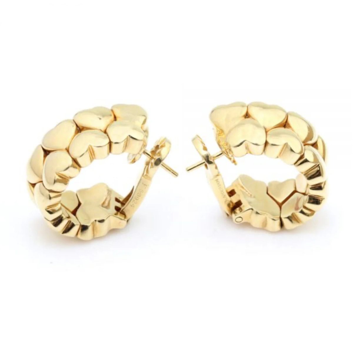Cartier Double Coeurs Gold Hoop Earrings - Castafiore