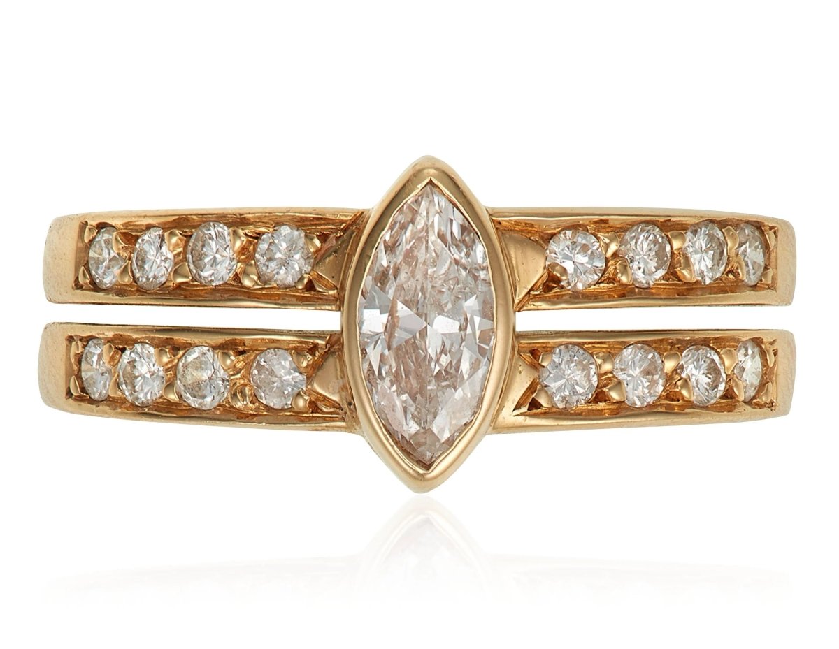 Cartier Marquise Diamond Gold Band Ring - Castafiore