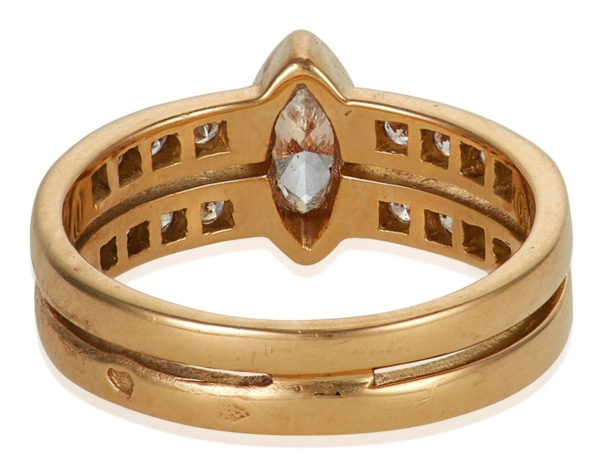 Cartier Marquise Diamond Gold Band Ring - Castafiore