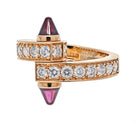 Cartier Menotte Bague bypass en or rose 18ct avec diamants et tourmaline rose - Castafiore