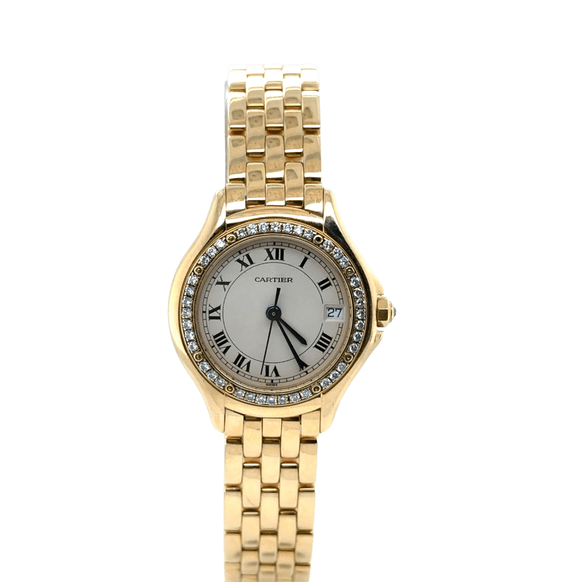 Cartier - Montre Cougar - Or Jaune et Diamants - Castafiore