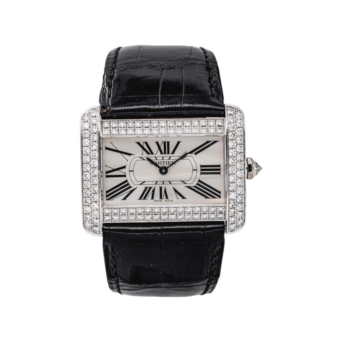 Cartier Montre Tank Divan Or blanc Diamant - Castafiore