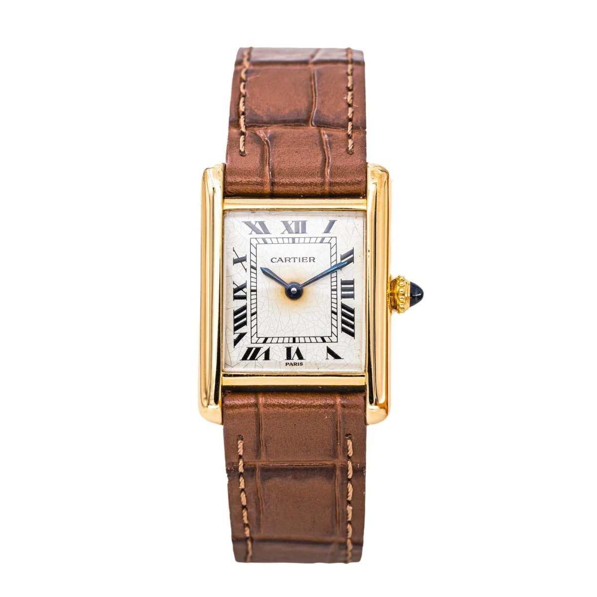Cartier Montre Tank Louis Or jaune Saphir - Castafiore