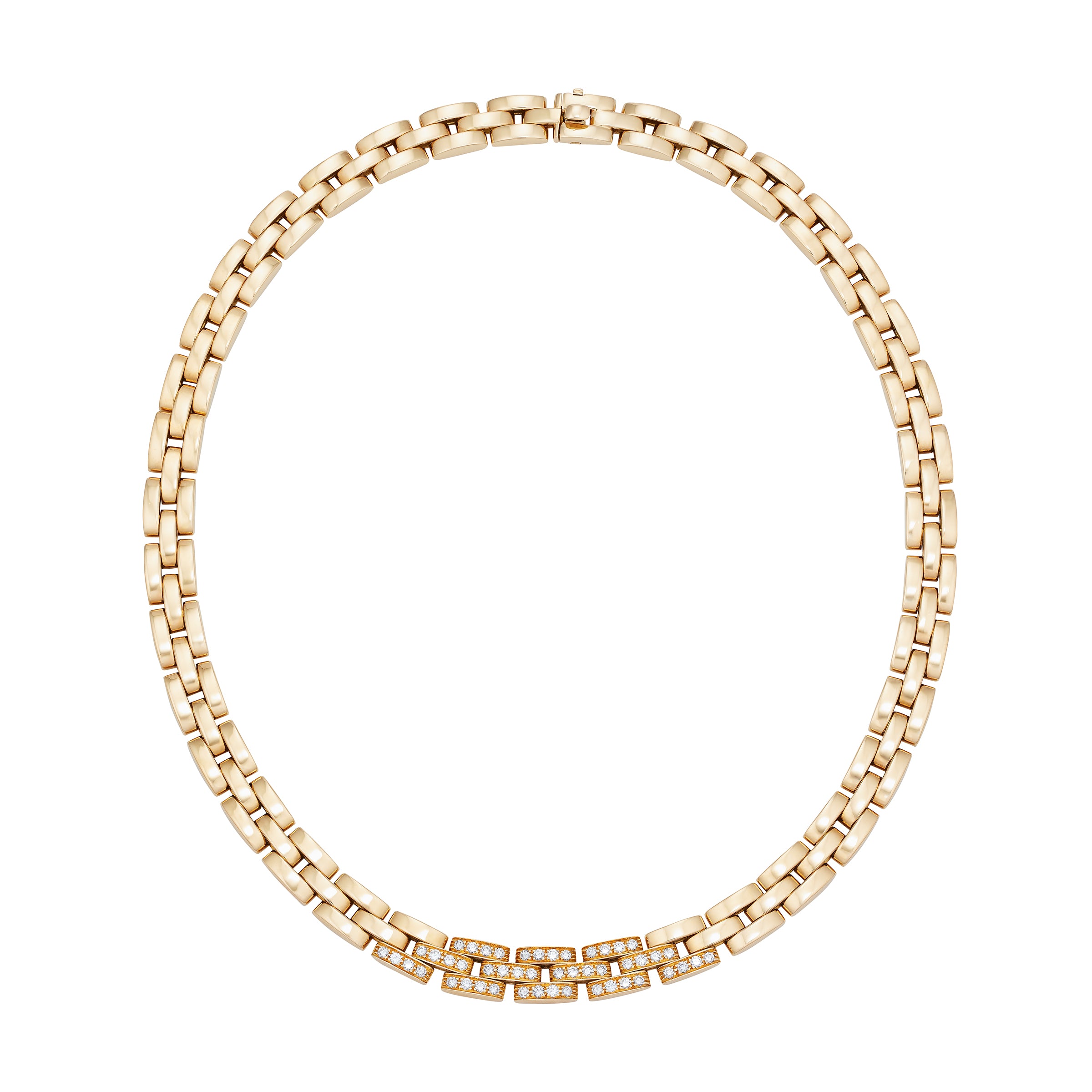 CARTIER "Panther" Link Necklace in yellow gold and diamonds