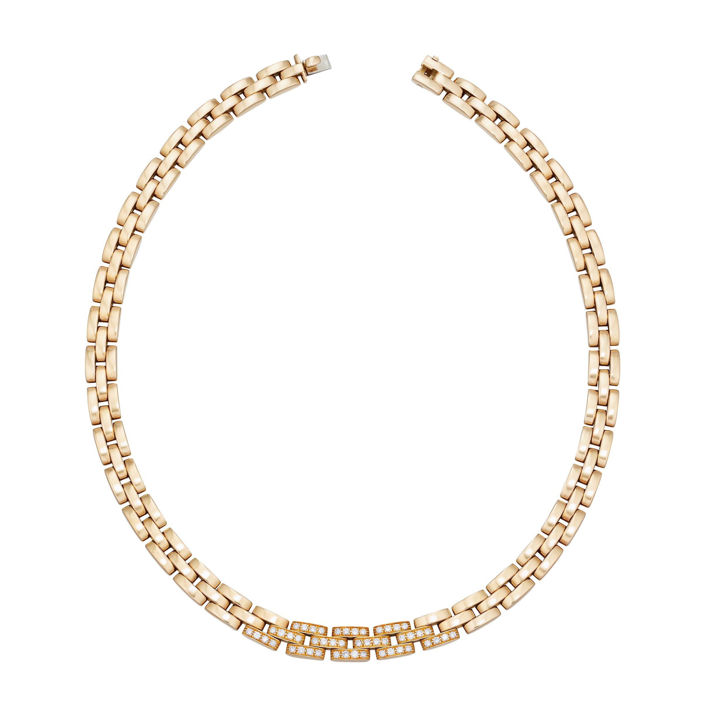 CARTIER "Panther" Link Necklace in yellow gold and diamonds