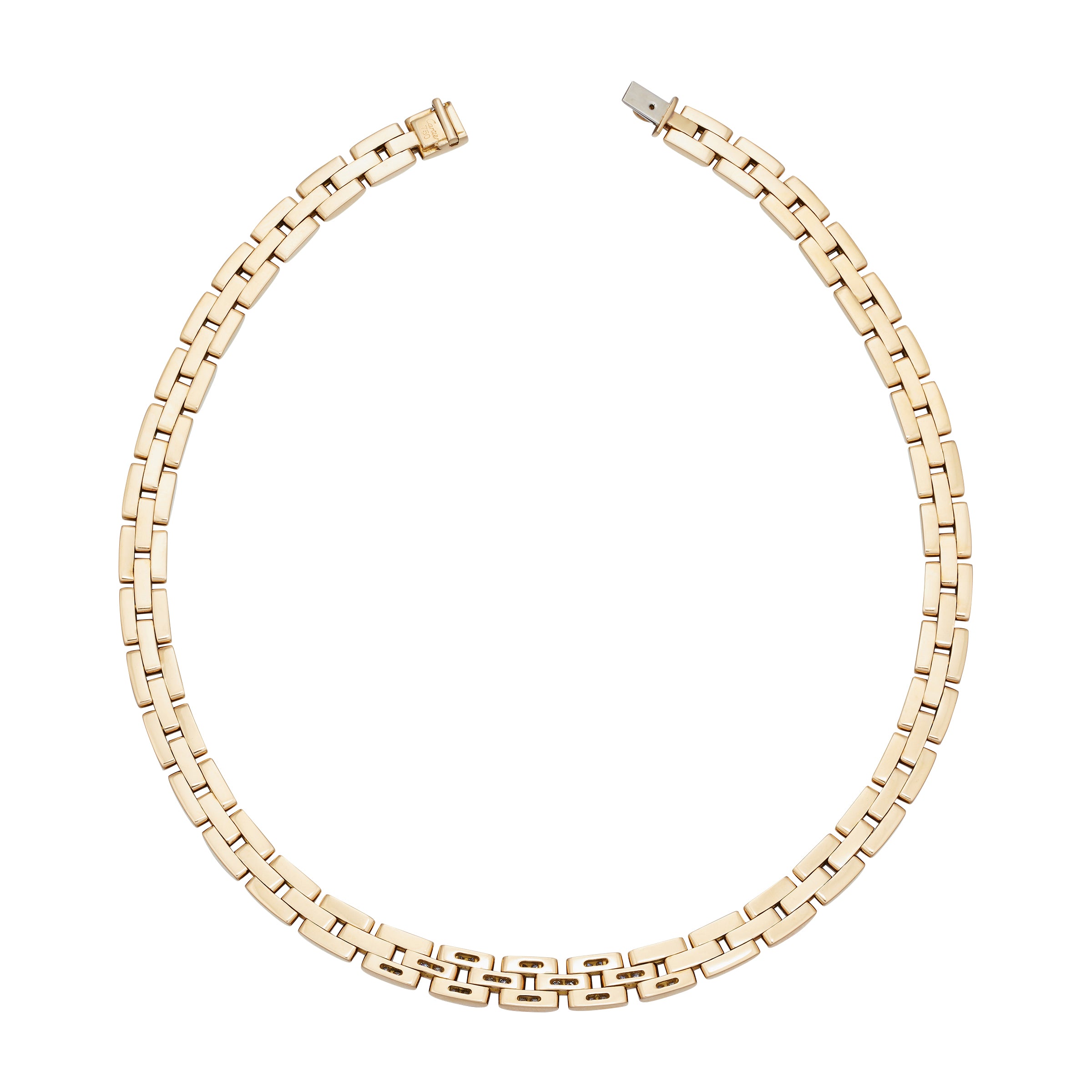 CARTIER "Panther" Link Necklace in yellow gold and diamonds