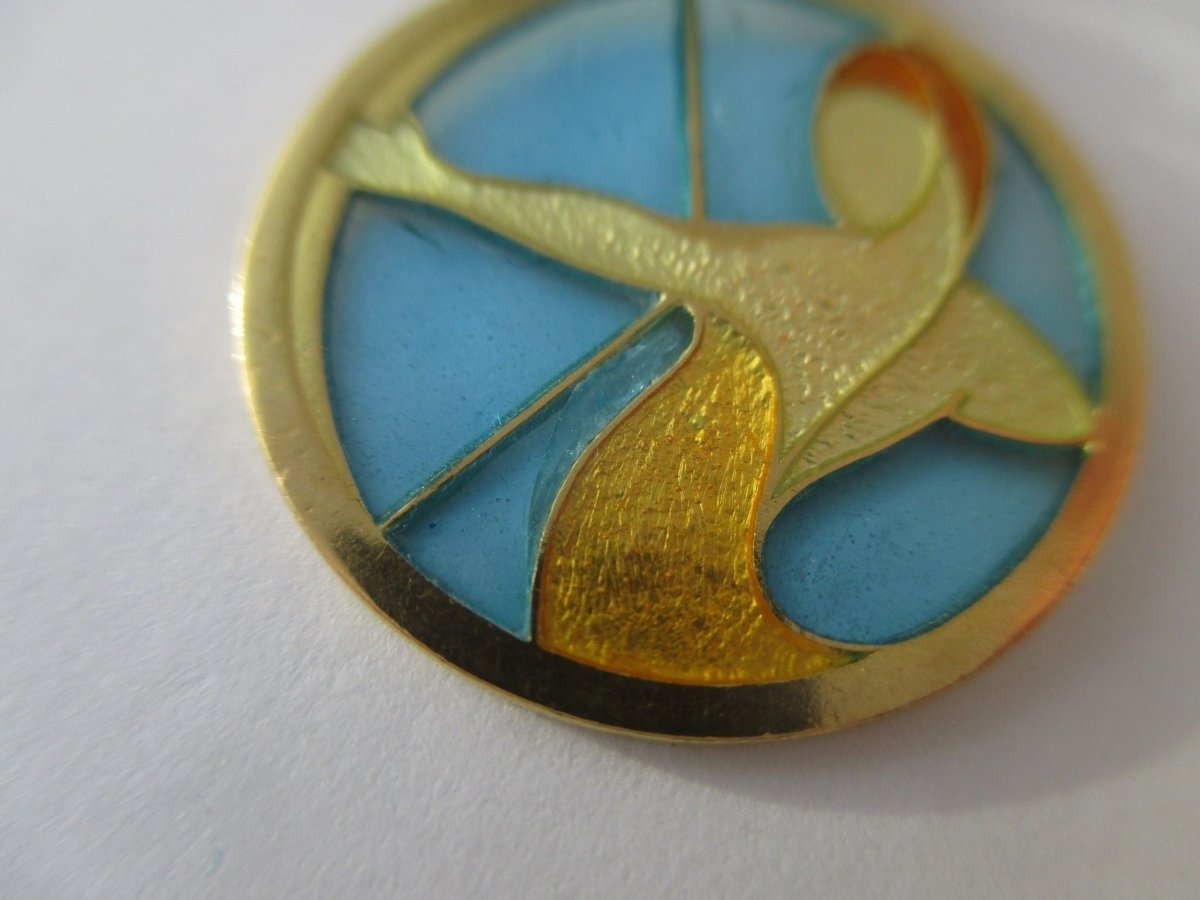 CARTIER - Pendentif Sagittaire Email plique à jour Or - Castafiore