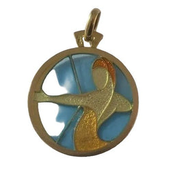 CARTIER - Pendentif Sagittaire Email plique à jour Or - Castafiore