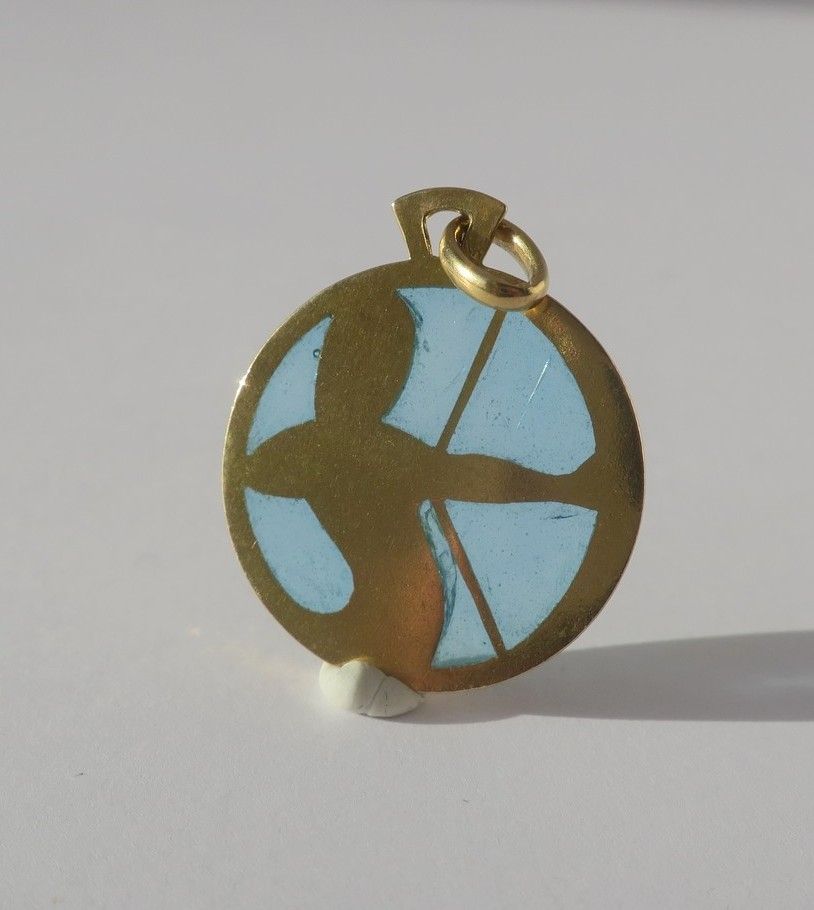 CARTIER - Pendentif Sagittaire Email plique à jour Or - Castafiore