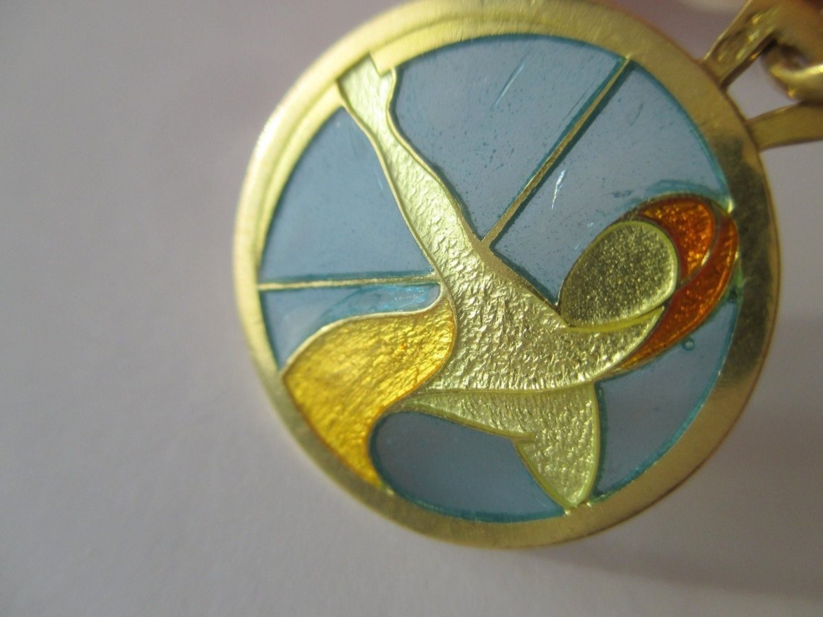 CARTIER - Pendentif Sagittaire Email plique à jour Or - Castafiore