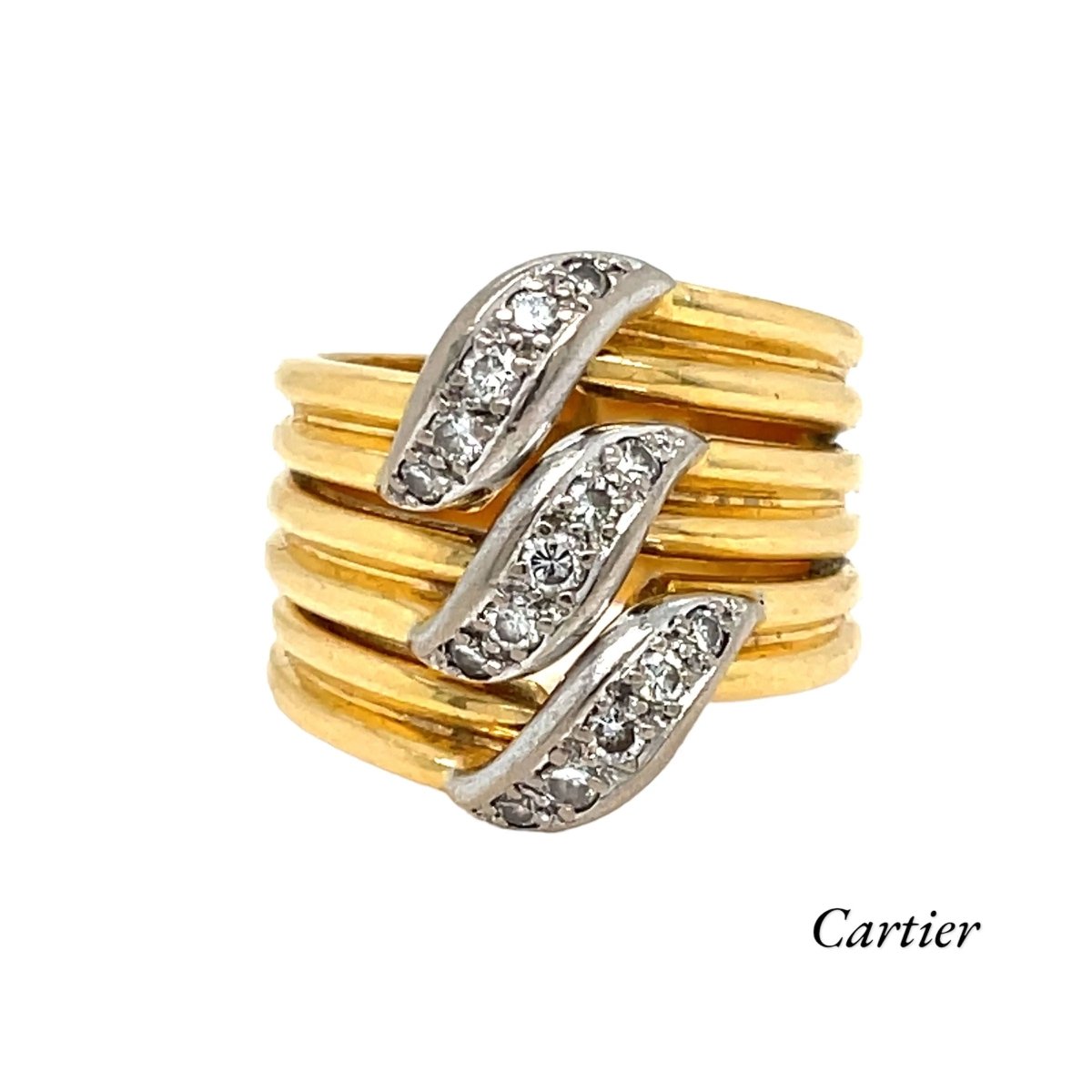 Cartier Trilium Model Diamond Gold Ring - Castafiore