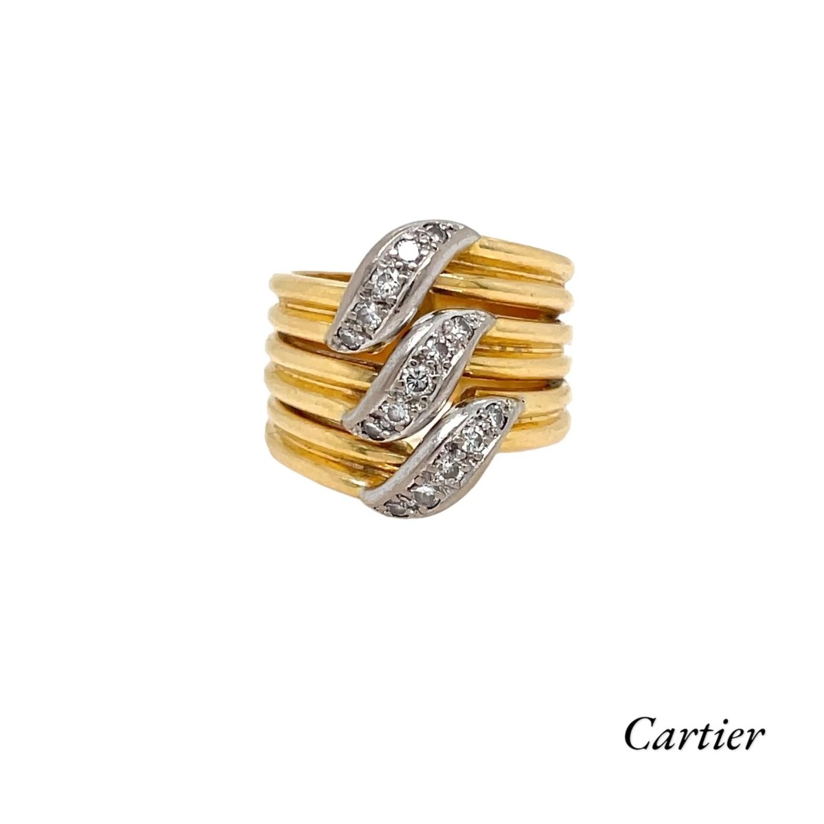 Cartier Trilium Model Diamond Gold Ring - Castafiore