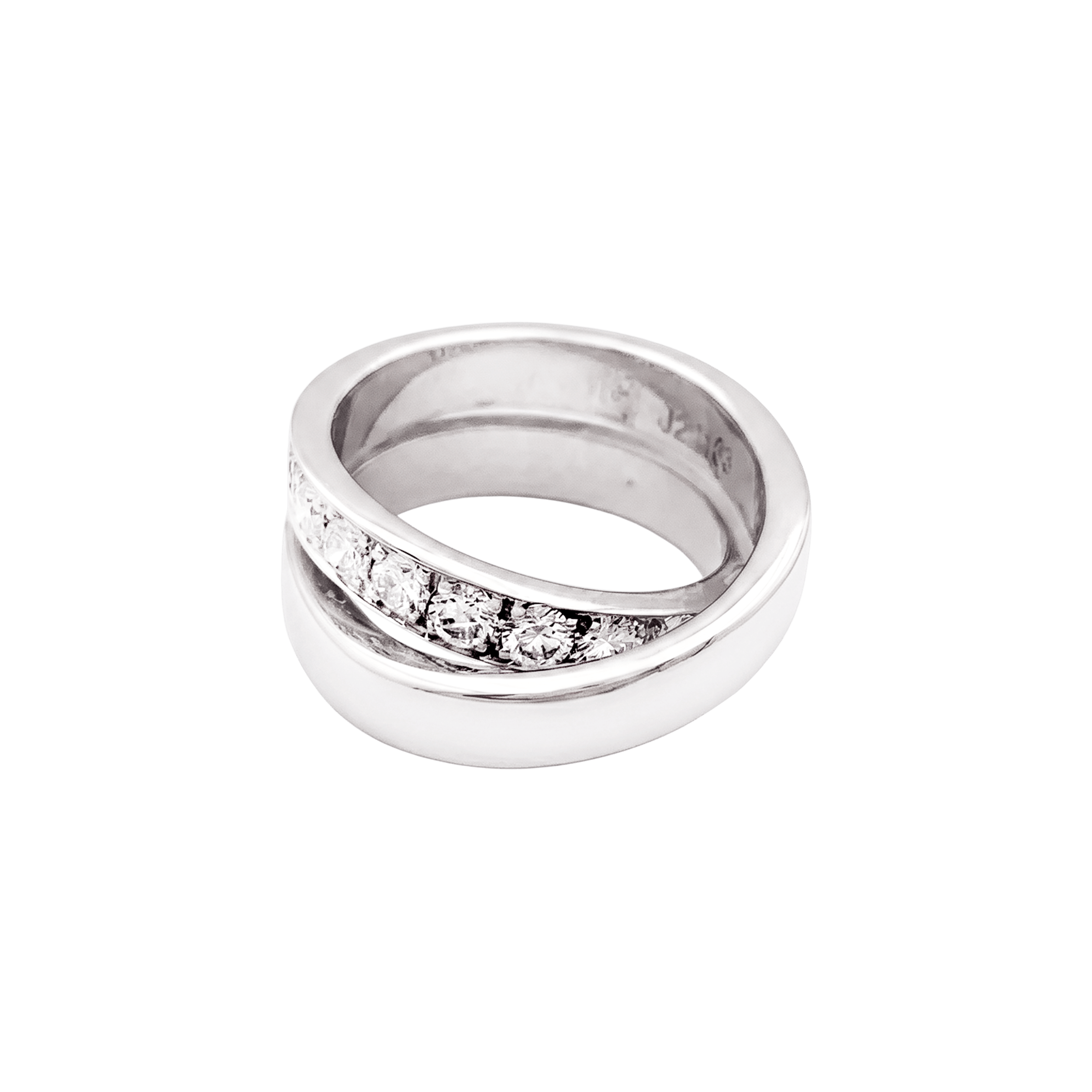 Bague Cartier, "Nouvelle Vague", or blanc et diamants.