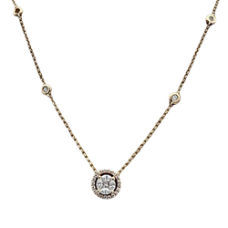 Yellow Gold Necklace with Diamond Pendant
