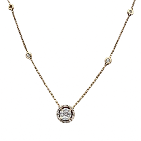 Yellow Gold Necklace with Diamond Pendant