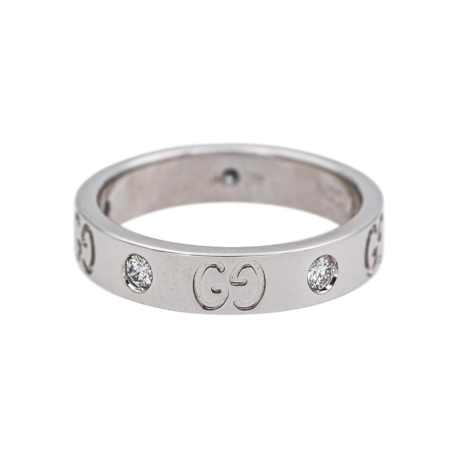 Gucci Bague Icon Or blanc