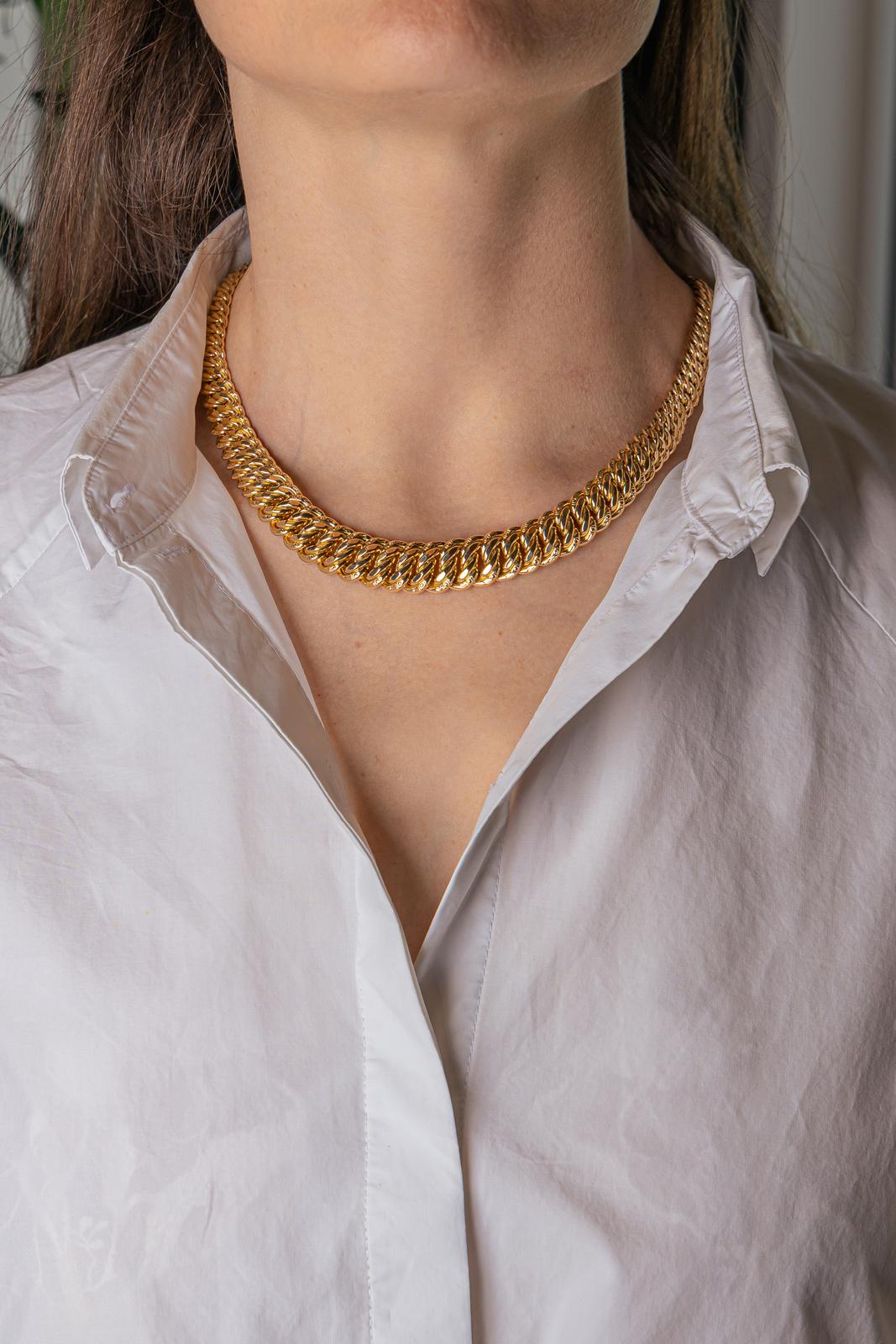 Yellow Gold American Link Necklace