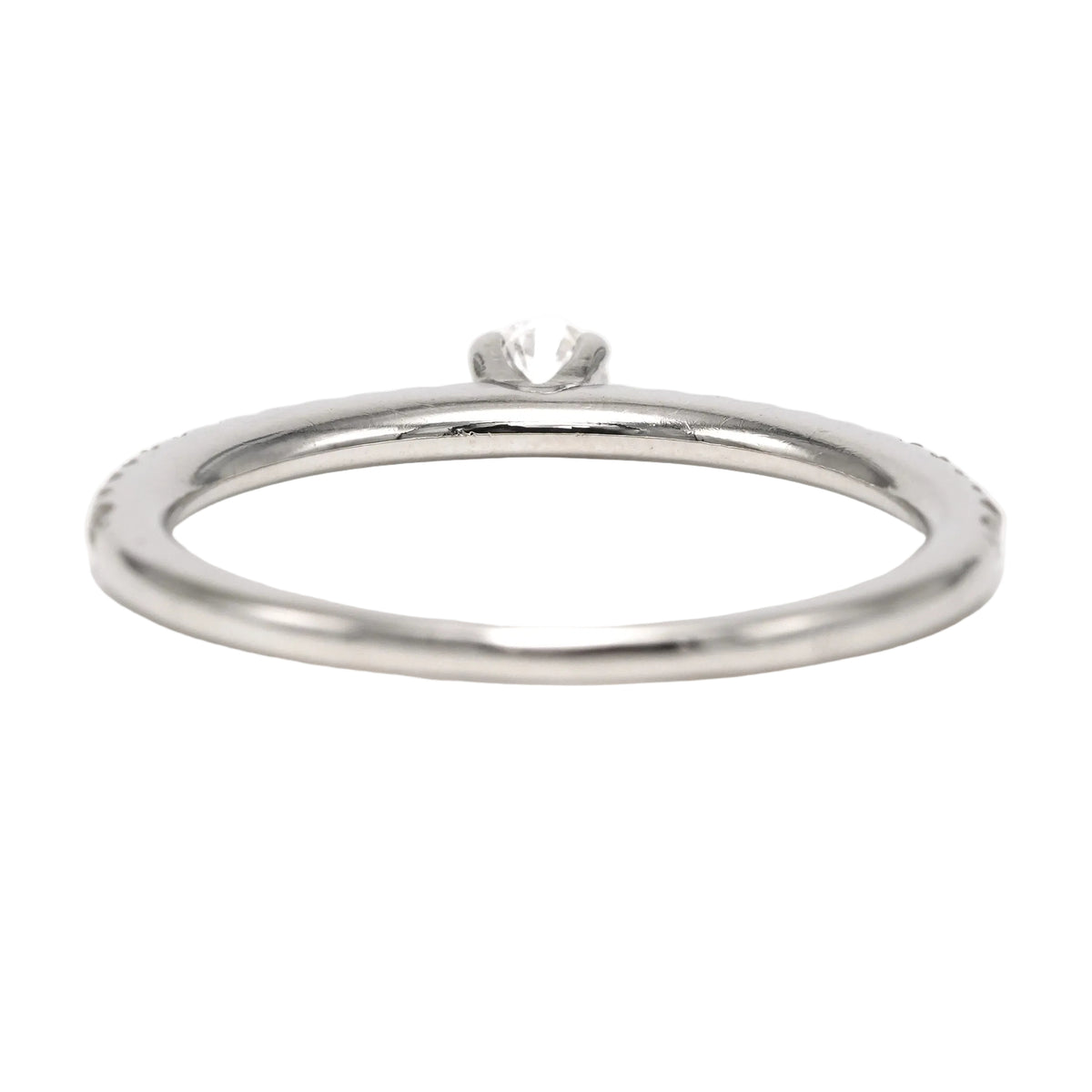 White Gold Solitaire Ring with Diamonds