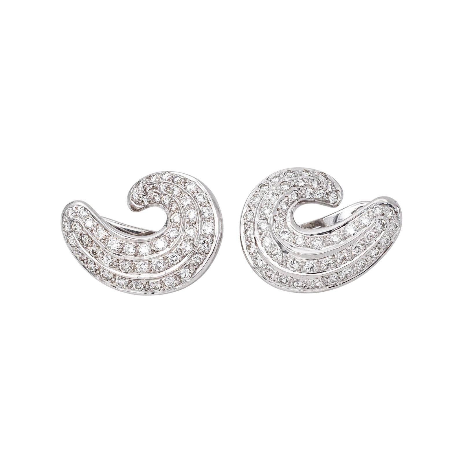 Boucles d'oreilles Or blanc Diamant