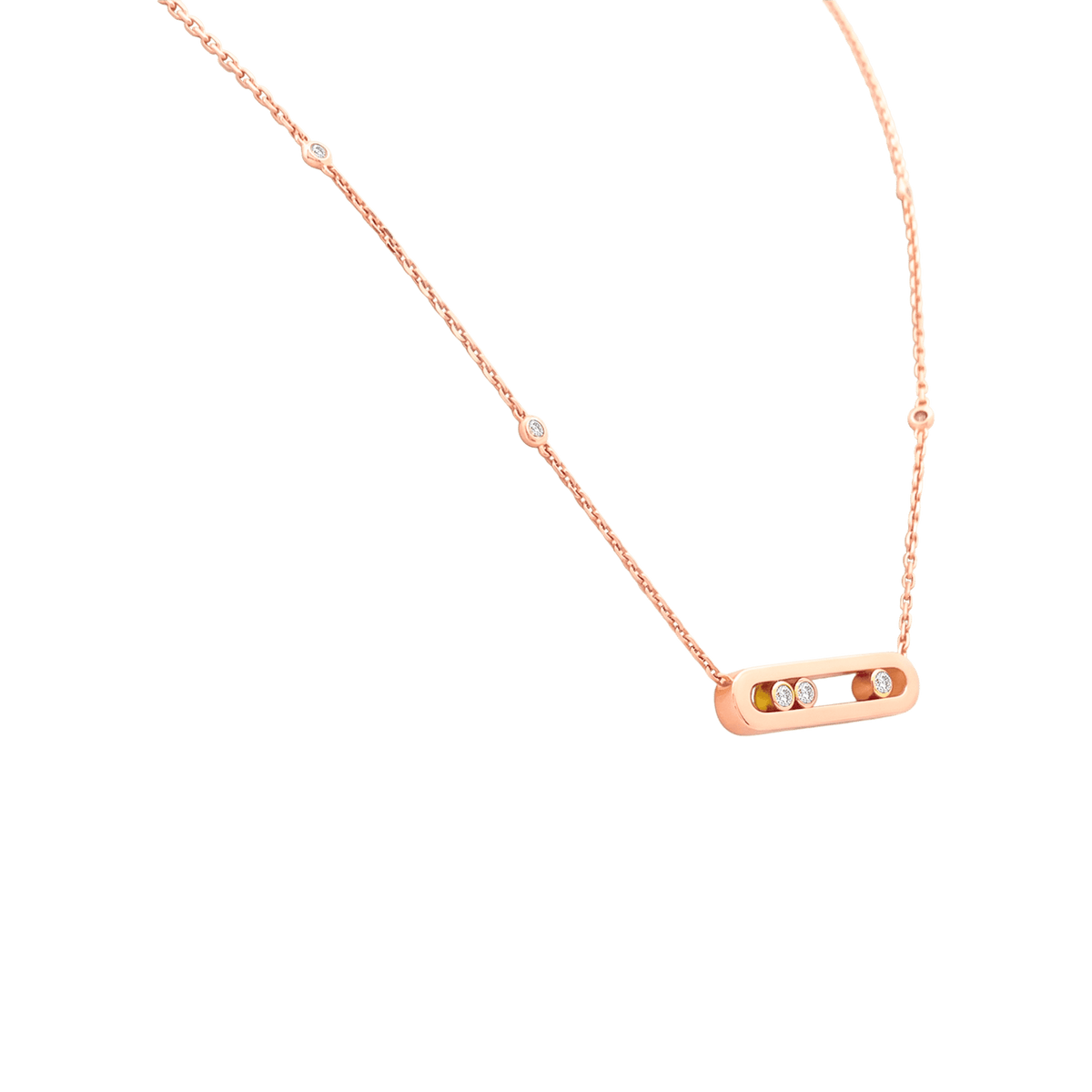 MESSIKA "Baby Move" PM Necklace with Pendant in Rose Gold and Diamonds