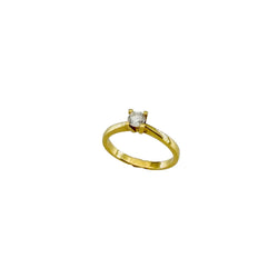 Yellow Gold Solitaire Ring with Diamond