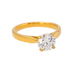 Yellow Gold Solitaire Diamond Ring