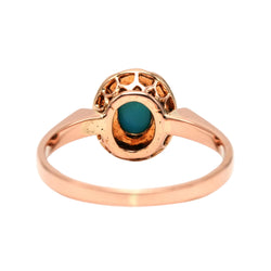 "Entourage" Ring in Yellow Gold, Pearls, and Turquoise