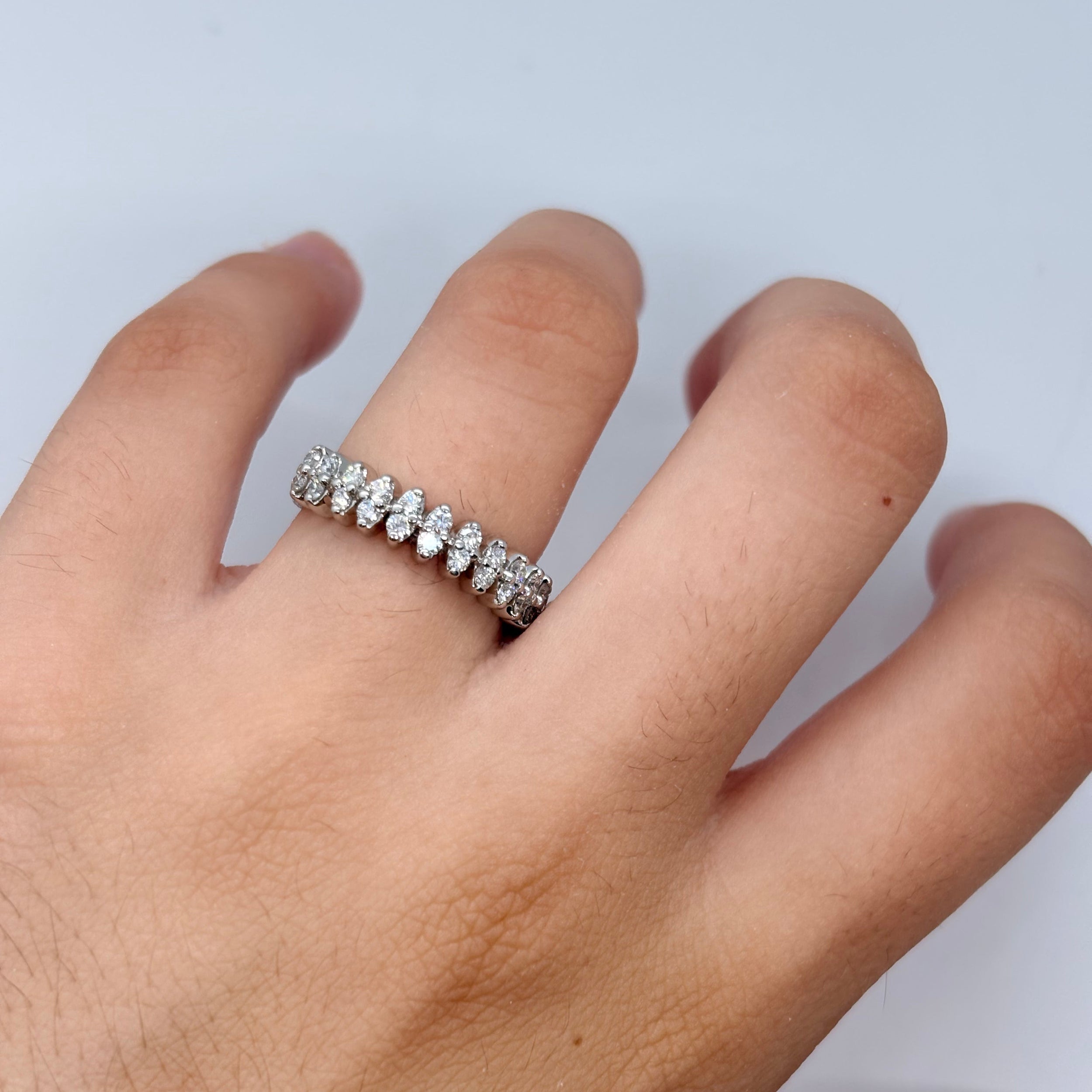 White Gold and Diamond Wedding Band