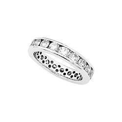 Bague alliance tour complet diamants, or blanc.