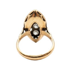 18K Gold and Platinum Marquise Ring with Diamonds (Approx. 3 Carats) (Size 54)