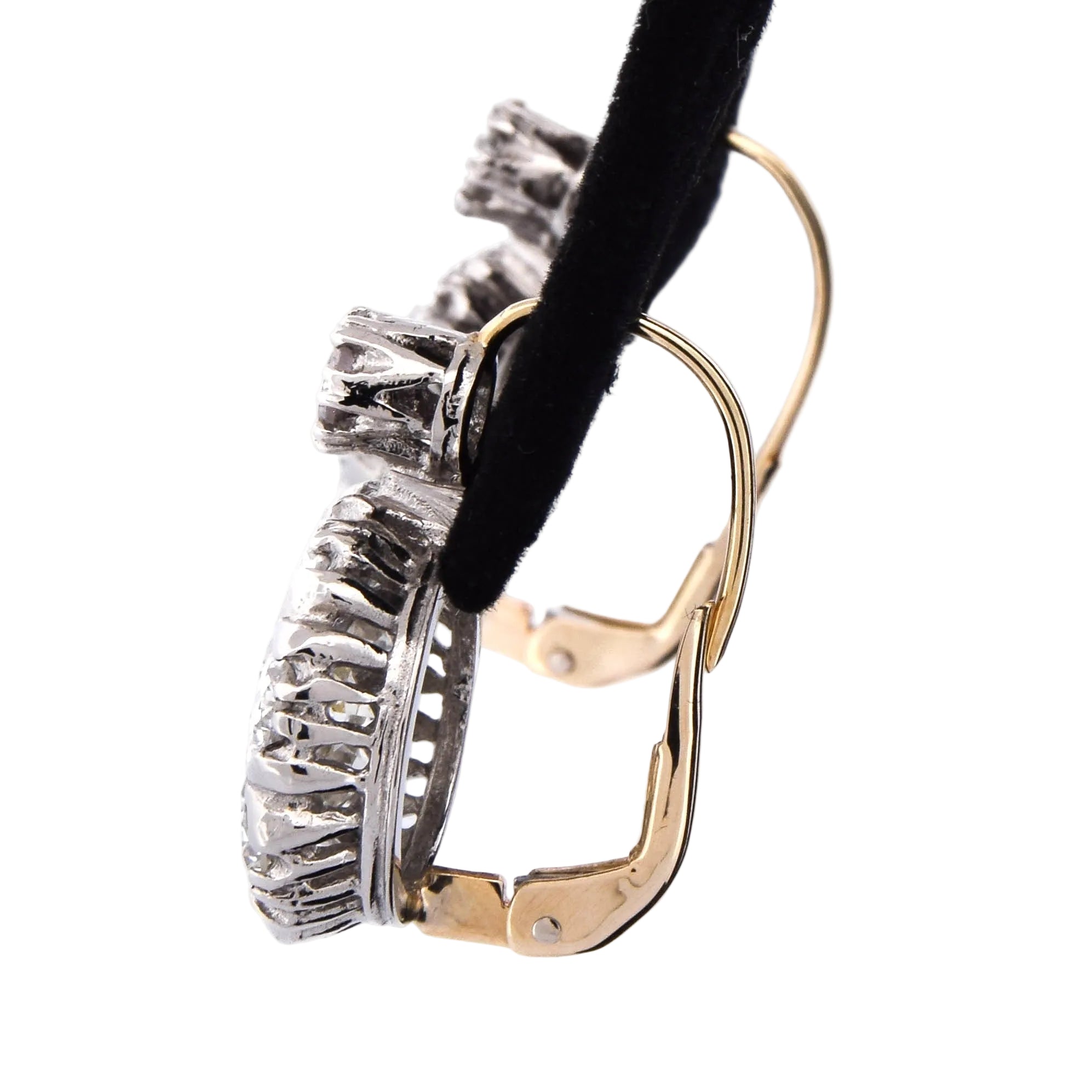 Platinum and Diamond Lever-back Earrings