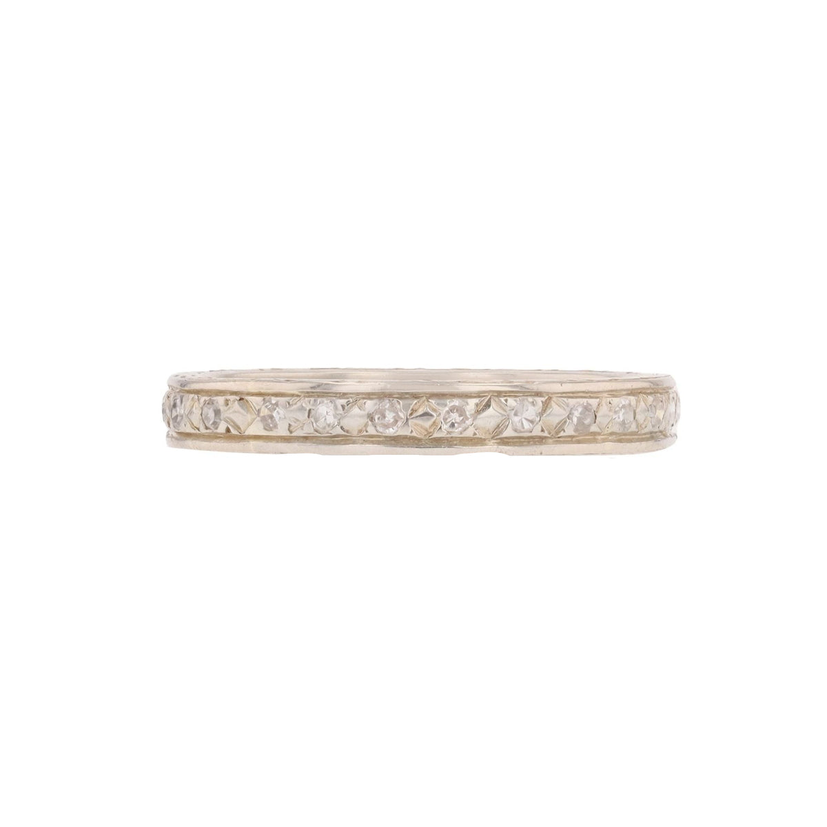 White Gold and Diamond Wedding Band