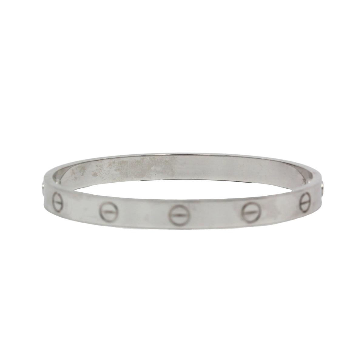 CARTIER "Love" White Gold Bangle Bracelet