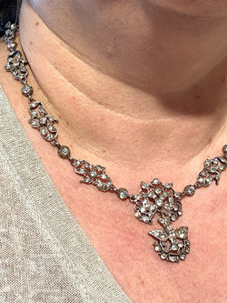 Silver and rhinestone Holy Spirit necklace, circa 1815–1830