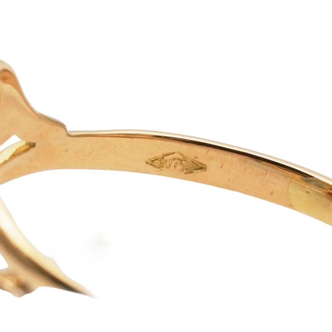 Trilogy Ring in yellow gold, emerald, sapphire, and ruby