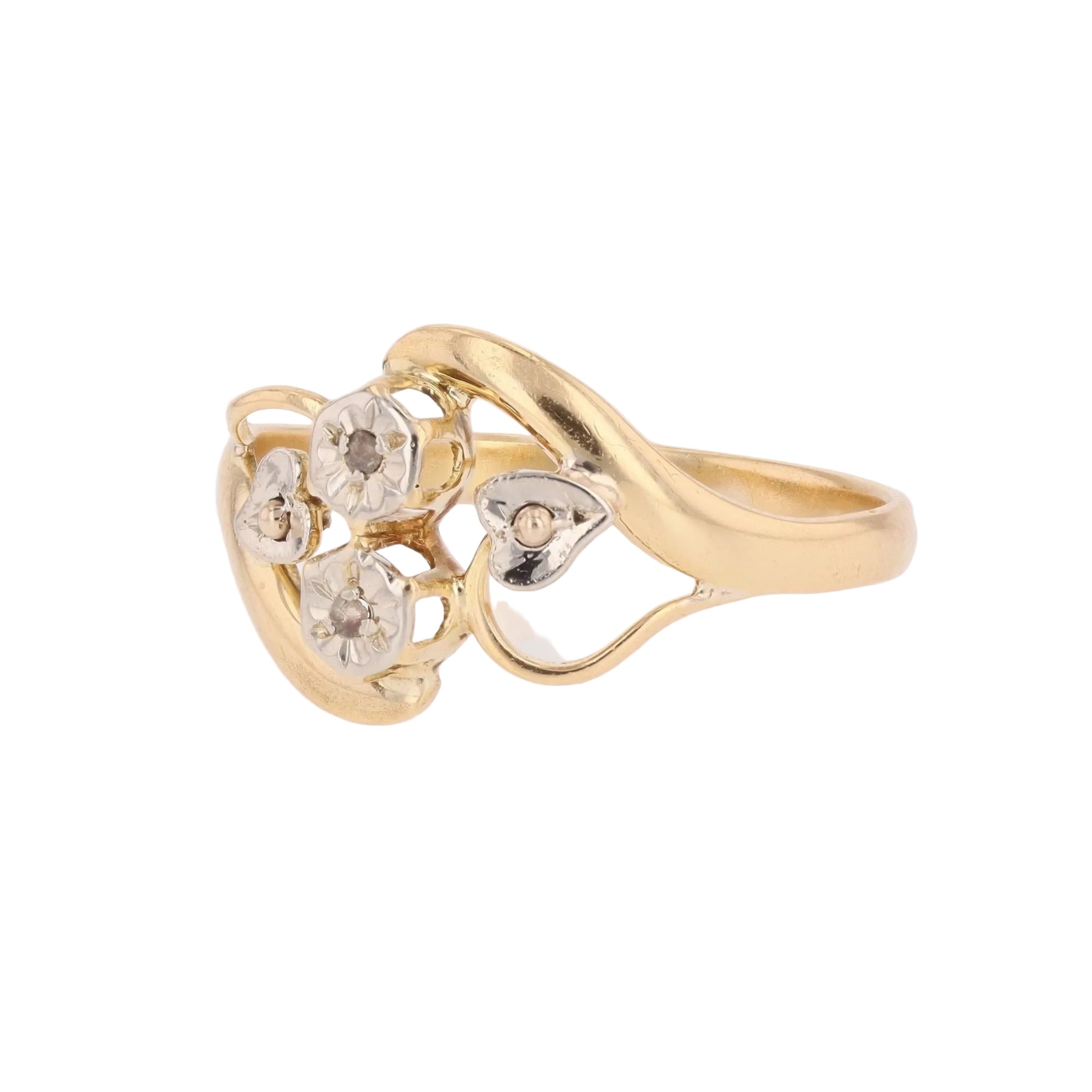 Toi & Moi Ring in white gold, yellow gold and diamonds