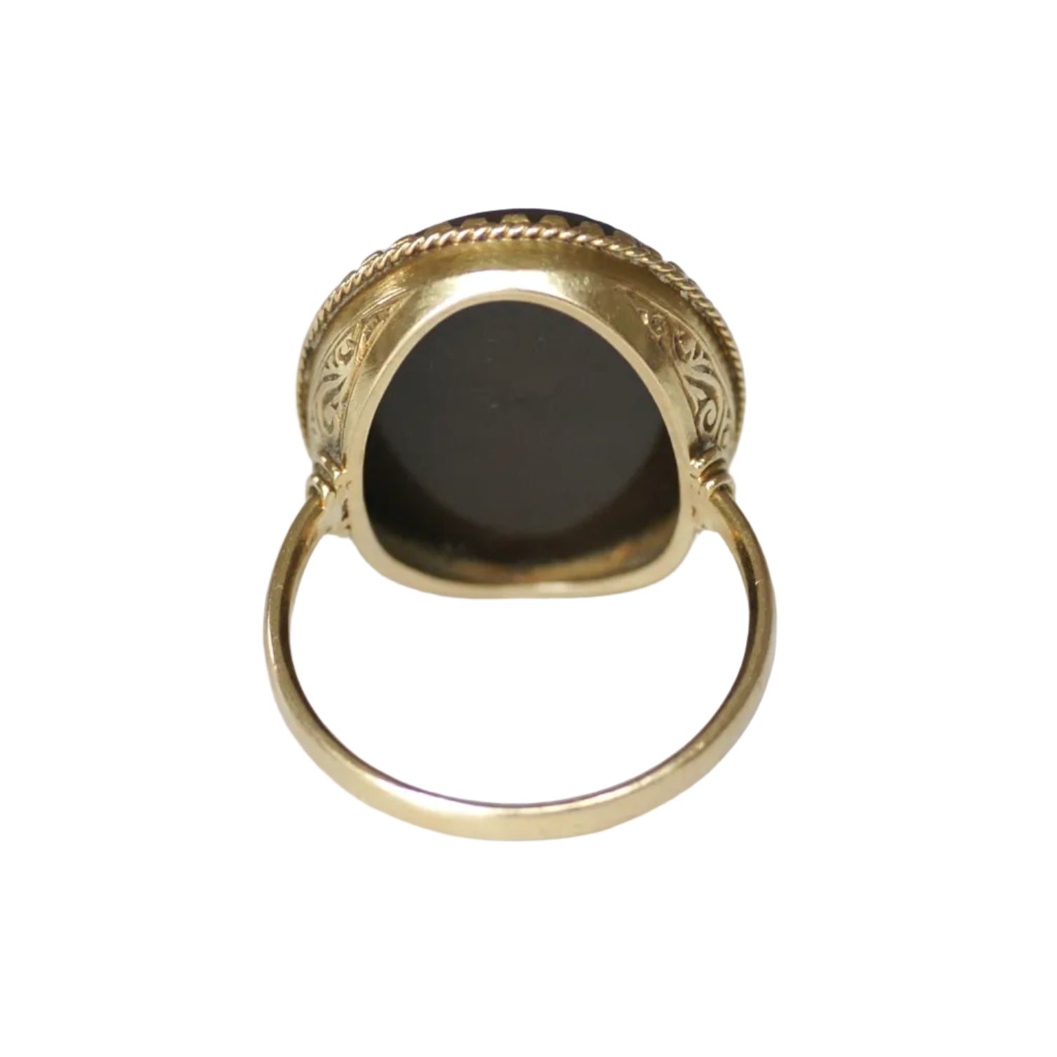 Antique Jasper Intaglio Ring Featuring Cupid and Psyche on Yellow gold