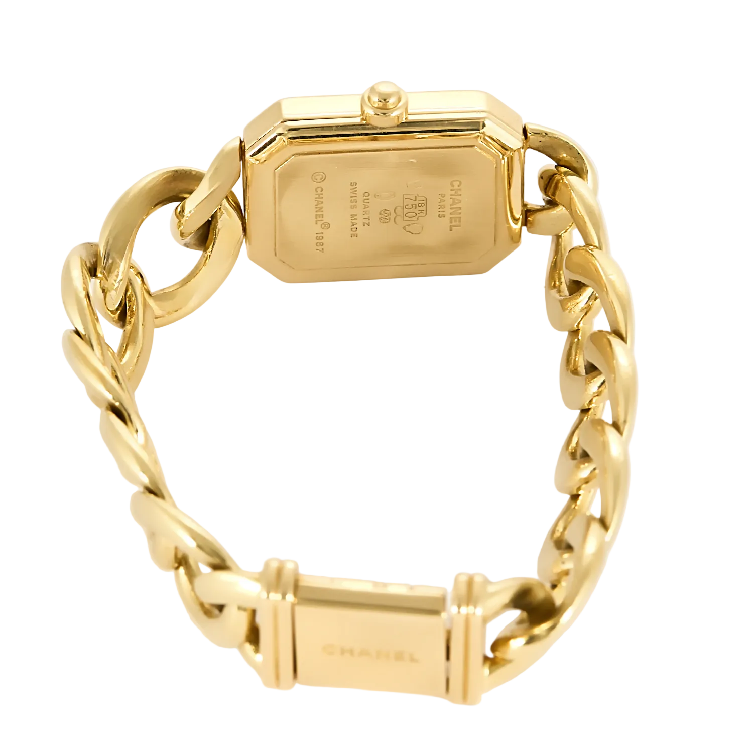 Watch CHANEL "Première" in yellow gold, steel, onyx, lacquer and quartz
