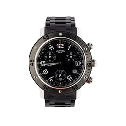 Montre HERMÈS "Clipper Chrono" en acier et caoutchouc