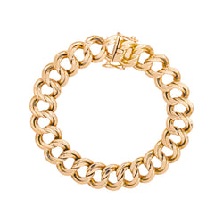 Bracelet Maille gourmette double Or rose
