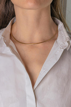 Yellow Gold Omega Link Necklace
