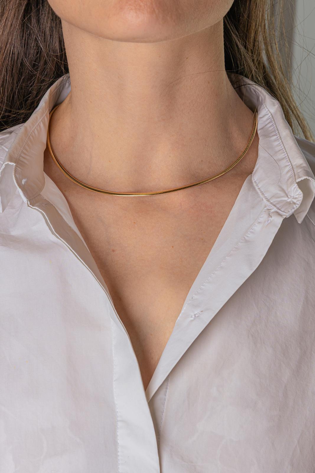Yellow Gold Omega Link Necklace