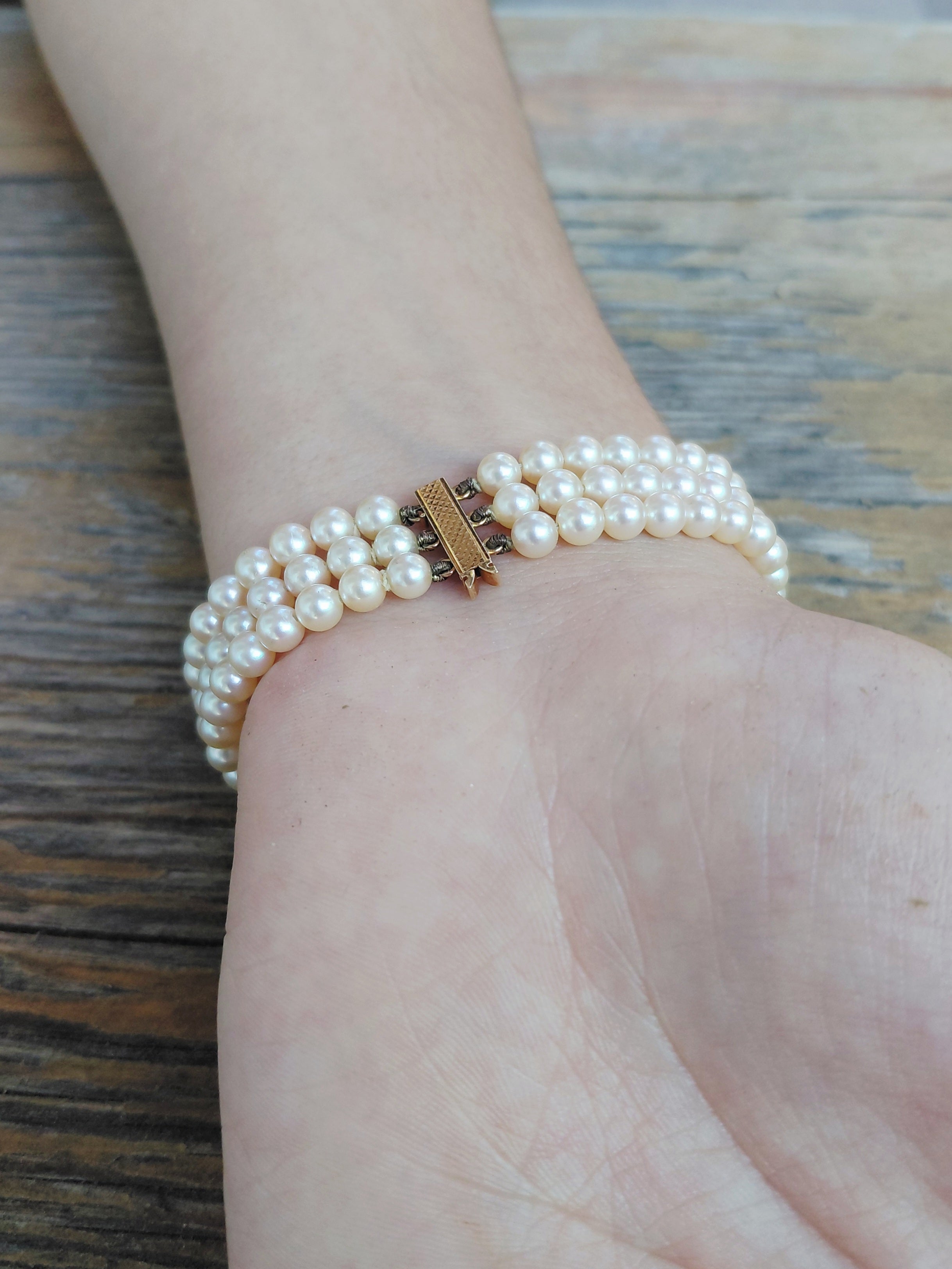 Gold and Pearl Bracelet