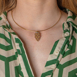 Semi-Rigid Yellow gold Ruby Necklace
