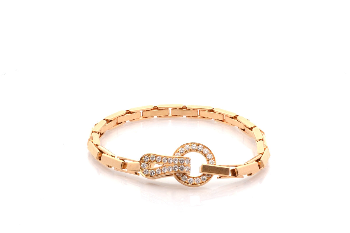 Bracelet Maille CARTIER Agrafe en or jaune et diamants