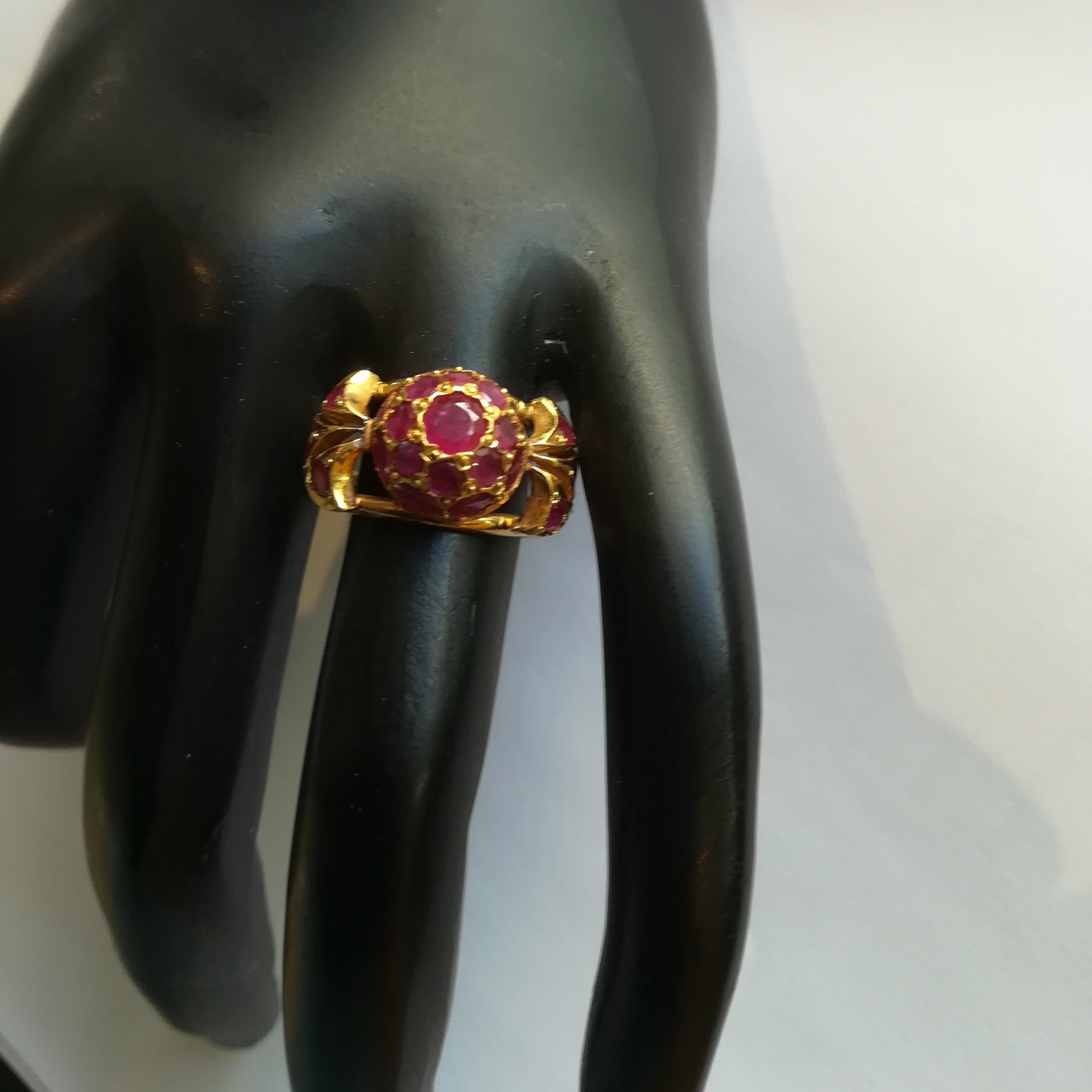 Yellow Gold Ruby Ball Ring