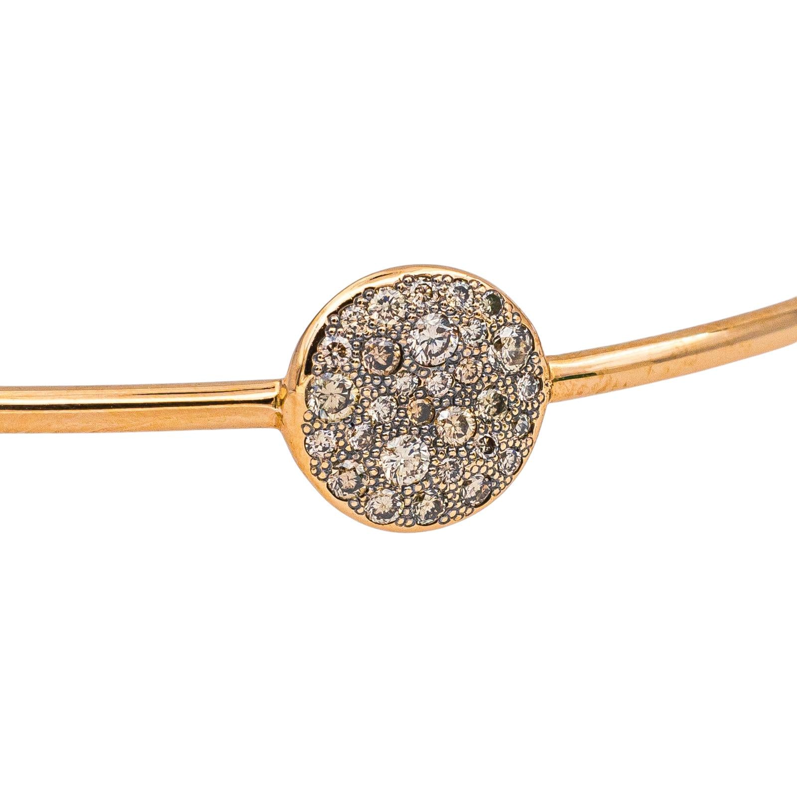 Pomellato Bracelet Demi Jonc Sabbia Or rose Diamant brun
